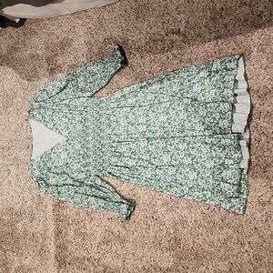 Green floral dress